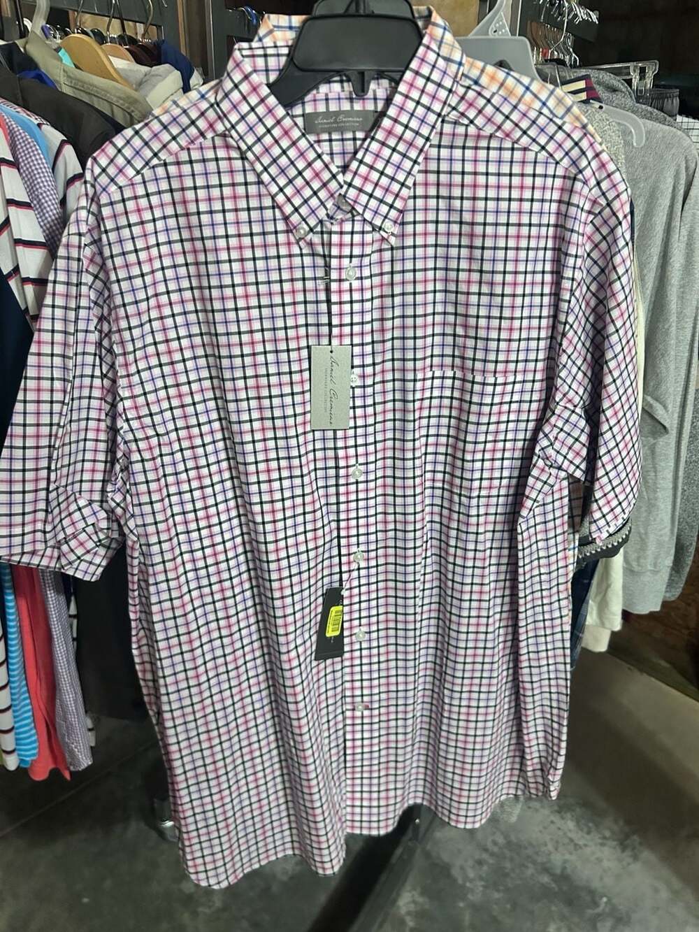 Daniel Cremieux Signature Collection Plaid Short Sleeve Button Down Shirt Size X